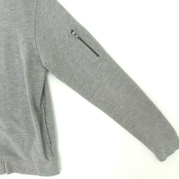 WESC Utility Bomber Track Jacket Fall Layer Snap Collarless Gray Size Large - Picture 3 of 13